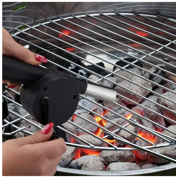 Soplador Avivador de Fuego Manual Asado